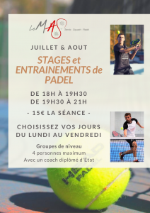 Stages de Padel à Perpignan ETE 2017